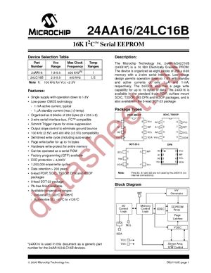24LC16B-I/MC datasheet  