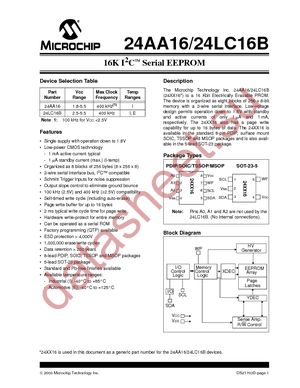 24LC16BT-I/MS datasheet  