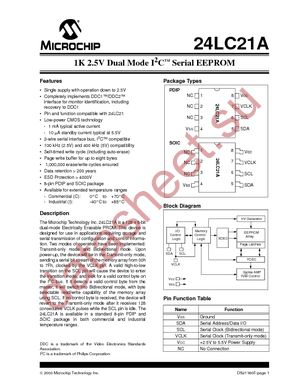 24LC21A-I/P datasheet  