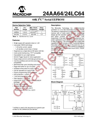 24LC64T-I/MC datasheet  