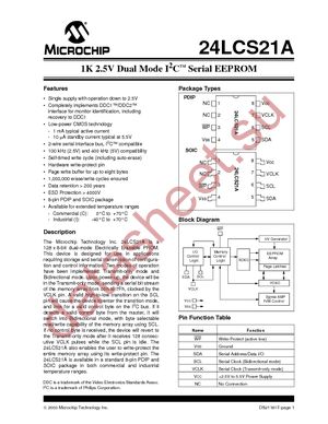 24LCS21AT-I/SN datasheet  