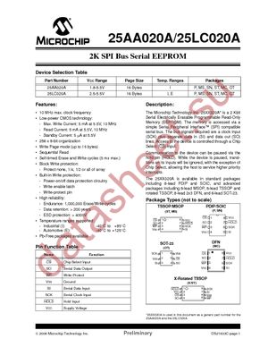 25AA020AT-I/MC datasheet  