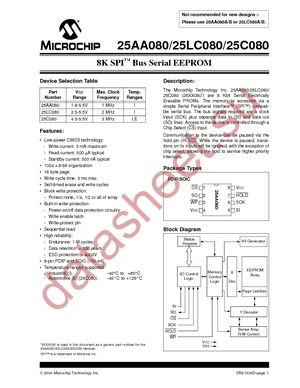 25AA080T/SN datasheet  