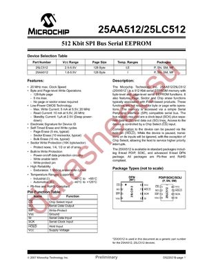 25AA512-I/P datasheet  