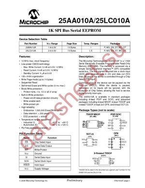 25LC010AT-E/SN datasheet  