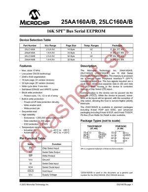 25LC160A-E/MS datasheet  