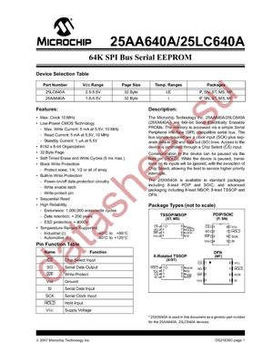 25LC640A-I/MS datasheet  