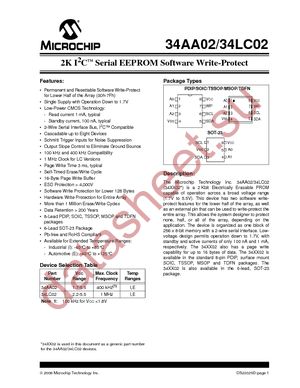 34AA02T-E/ST datasheet  