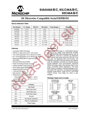 93AA46A-I/MS datasheet  