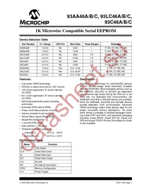 93AA46CT-I/MC datasheet  