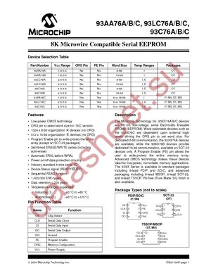 93AA76BT-I/OT datasheet  