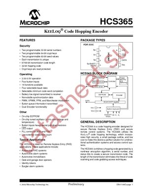 HCS365-I/P datasheet  
