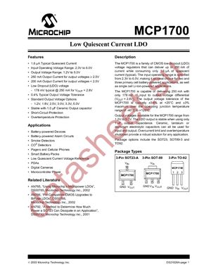 MCP1700T-1202E/MB datasheet  