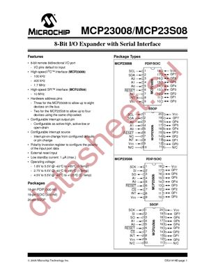 MCP23008-E/SO datasheet  
