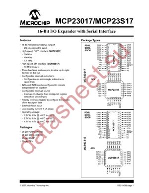 MCP23017-E/SP datasheet  