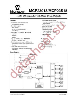 MCP23018-E/SS datasheet  