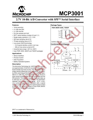 MCP3001-I/SN datasheet  