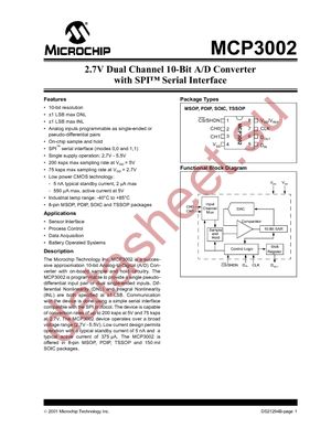 MCP3002-I/SN datasheet  