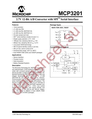 MCP3201-BI/P datasheet  