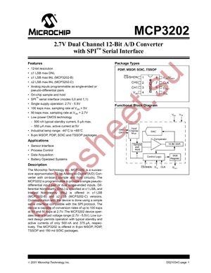 MCP3202-BI/P datasheet  