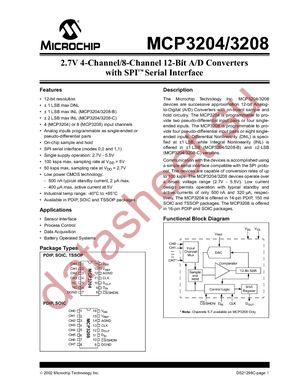 MCP3204-BI/P datasheet  