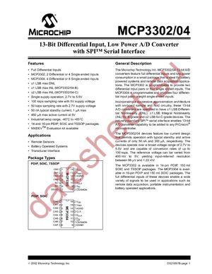 MCP3302-BI/P datasheet  