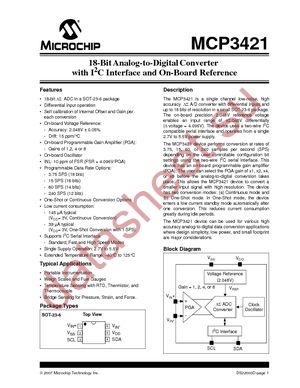 MCP3421A1T-E/CH datasheet  