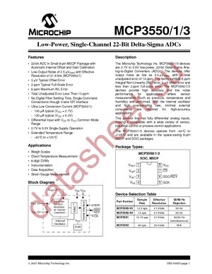 MCP3550-50E/SN datasheet  