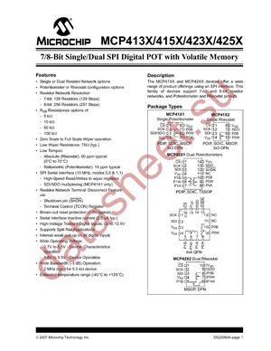 MCP4131-103E/MS datasheet  