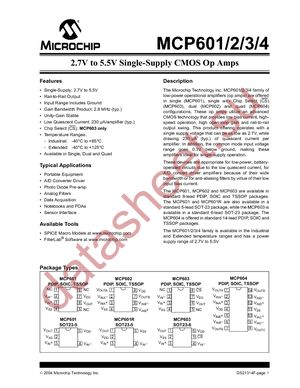 MCP601-E/P datasheet  