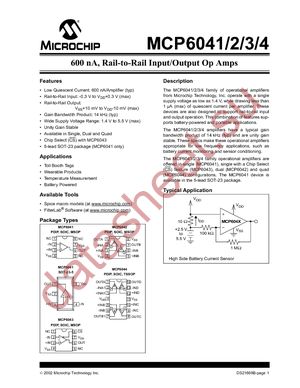 MCP6041-E/P datasheet  