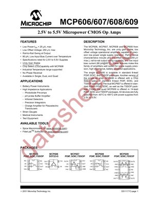 MCP609T-I/SL datasheet  