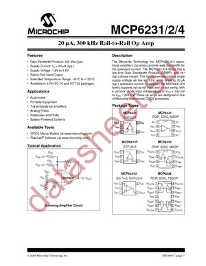 MCP6231-E/MC datasheet  