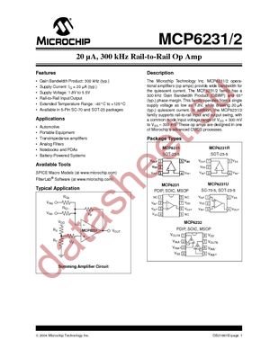 MCP6232-E/MS datasheet  