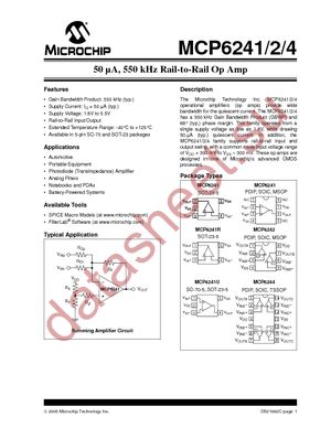 MCP6241-E/MC datasheet  