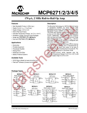 MCP6271-E/P datasheet  