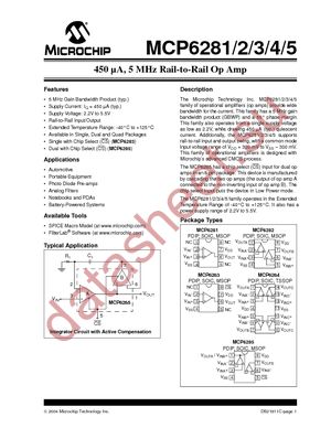 MCP6285-E/P datasheet  