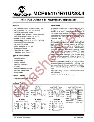 MCP6541T-E/LT datasheet  