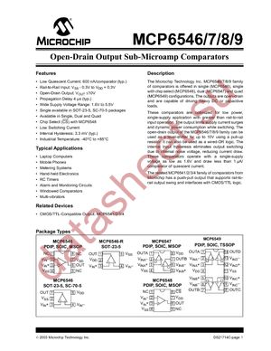 MCP6546-I/MS datasheet  