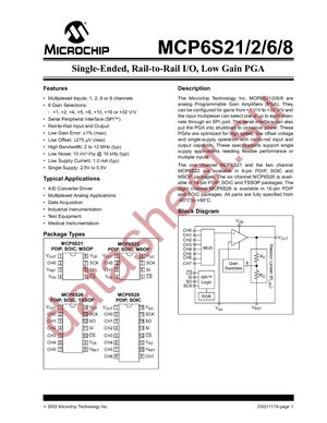 MCP6S21-I/P datasheet  