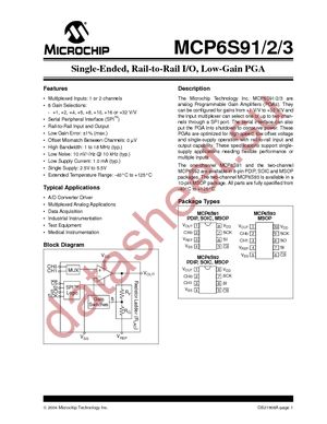 MCP6S91-E/P datasheet  