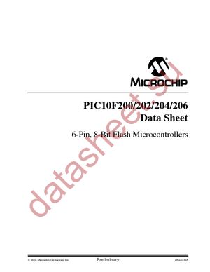 PIC10F200-E/P datasheet  
