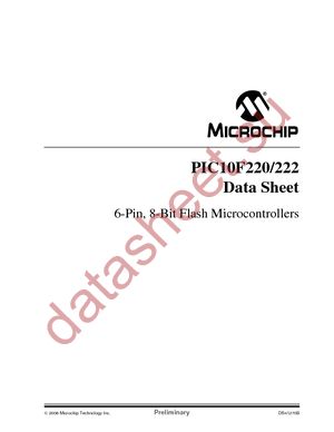 PIC10F220T-I/OT datasheet  