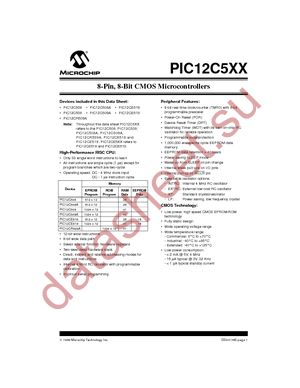 PIC12C508-04I/P datasheet  