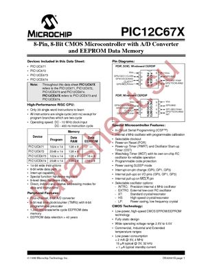 PIC12C671-04/P datasheet  