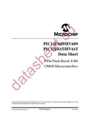 PIC12F615-E/P datasheet  