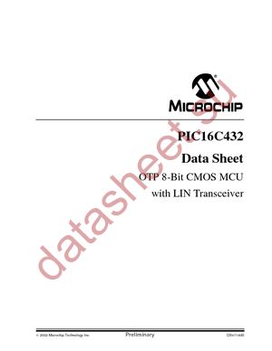 PIC16C432-E/P datasheet  