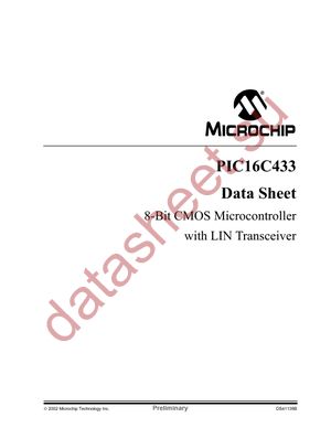 PIC16C433-I/P datasheet  