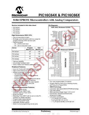 PIC16C662-10I/PT datasheet  