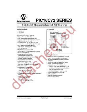 PIC16C72-04E/SP datasheet  